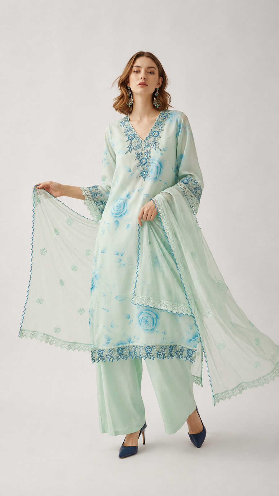 Mint Green | Bemberg Silk Salwar Kameez Set