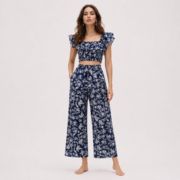 Indigo Blue – Floral Co-Ord Set