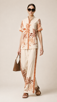 Ivory & Terracotta | Printed Muslin Co-ord Set