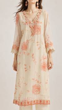 Pearl Ivory |  Bemberg Silk Salwar Kameez Set