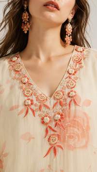 Pearl Ivory |  Bemberg Silk Salwar Kameez Set