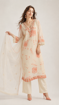 Pearl Ivory |  Bemberg Silk Salwar Kameez Set