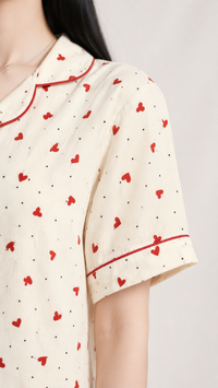 Little Love Club | Heart Printed 3 Piece Pyjama Set