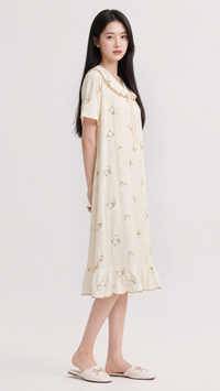 Honey Bear | Mustard Teddy Printed Nightgown