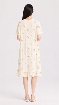 Honey Bear | Mustard Teddy Printed Nightgown