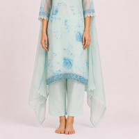 Mint Green Bemberg Silk Salwar Kameez Set