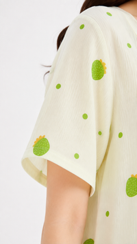 Early Berry | Green Strawberry Printed Nightgown