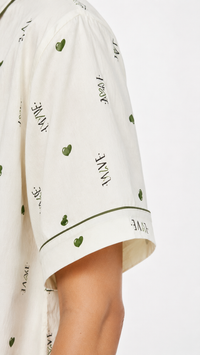 Green Crush | Green Heart Printed 2 Piece Pyjama Set