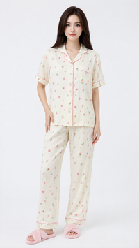 Petal Pop | Pink Floral 2 Piece Pyjama Set