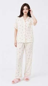 Petal Pop | Pink Floral 2 Piece Pyjama Set
