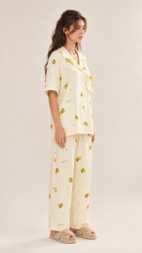 Berry Sunny | Yellow Strawberry Printed 2 Piece Pyjama Set