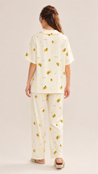 Berry Sunny | Yellow Strawberry Printed 2 Piece Pyjama Set
