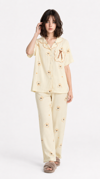 Caramel Bunny | Cartoon Printed 2 Piece Pyjama Set