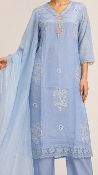 Iceberg Blue |  Bemberg Silk Salwar Kameez Set
