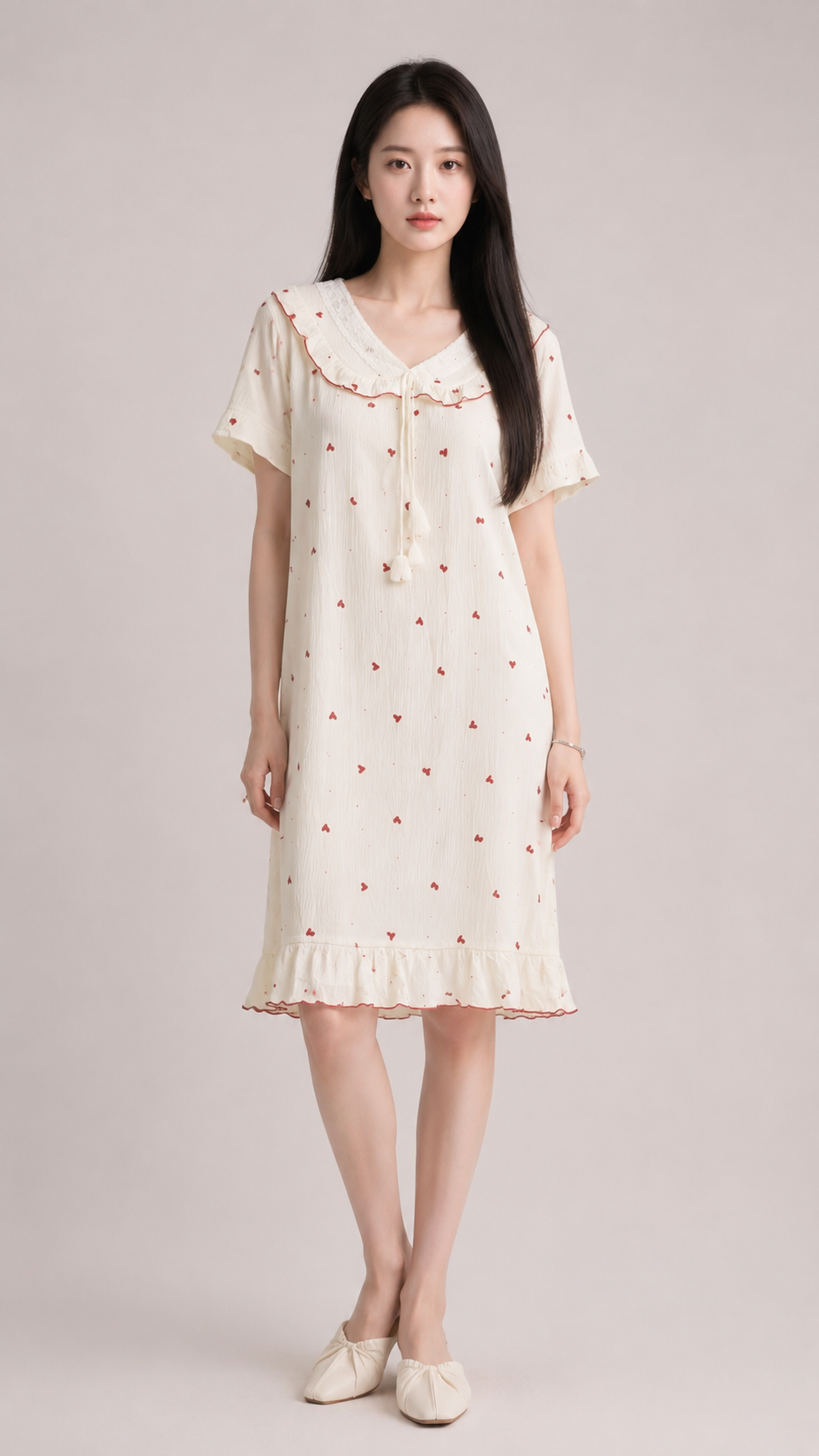 Ivory & Red Hearts