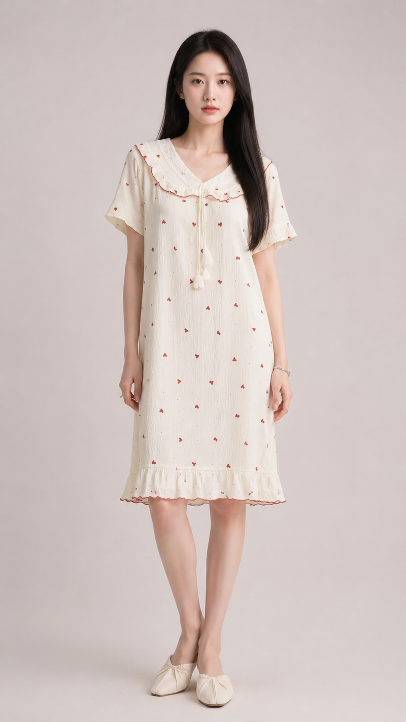 Ivory & Red Hearts