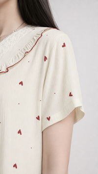 Ivory & Red Hearts